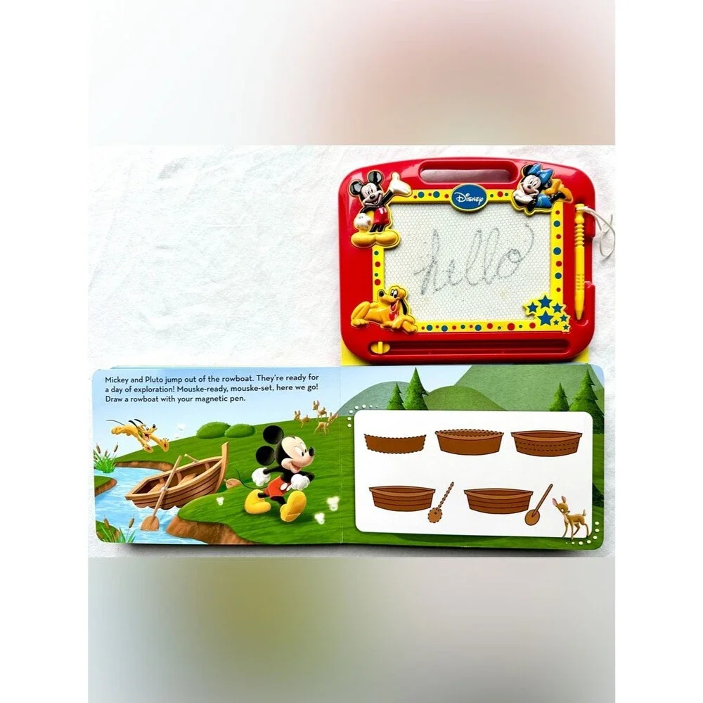 Disney Mickey Mouse Clubhouse Magnetic Drawing Board & “Clubhouse Pals” Book Set